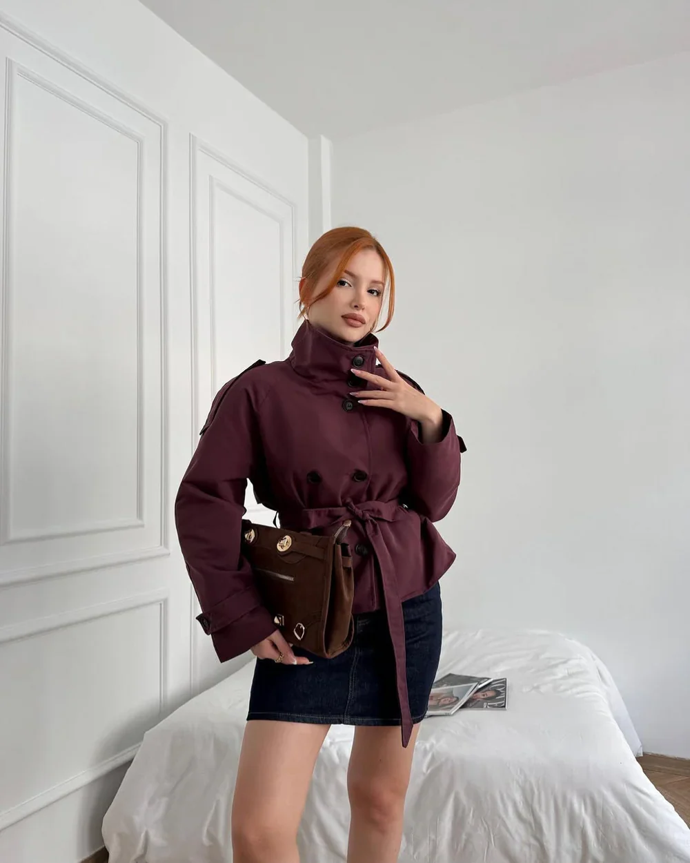 Ellie Cropped Trench Coat - Image 7