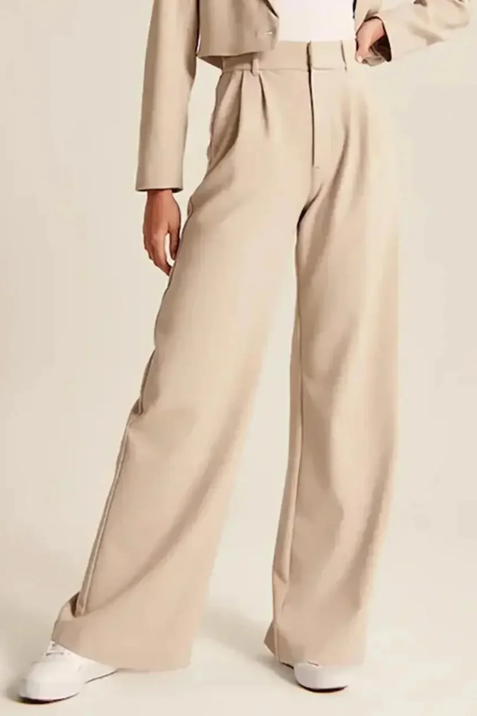 Lucia Beige Tailored Pants - Image 4